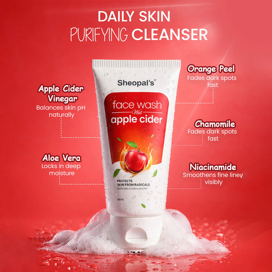 Apple Cider Face Wash – Deep Cleanser for Acne, pH Balance & Glowing Skin (100ml)