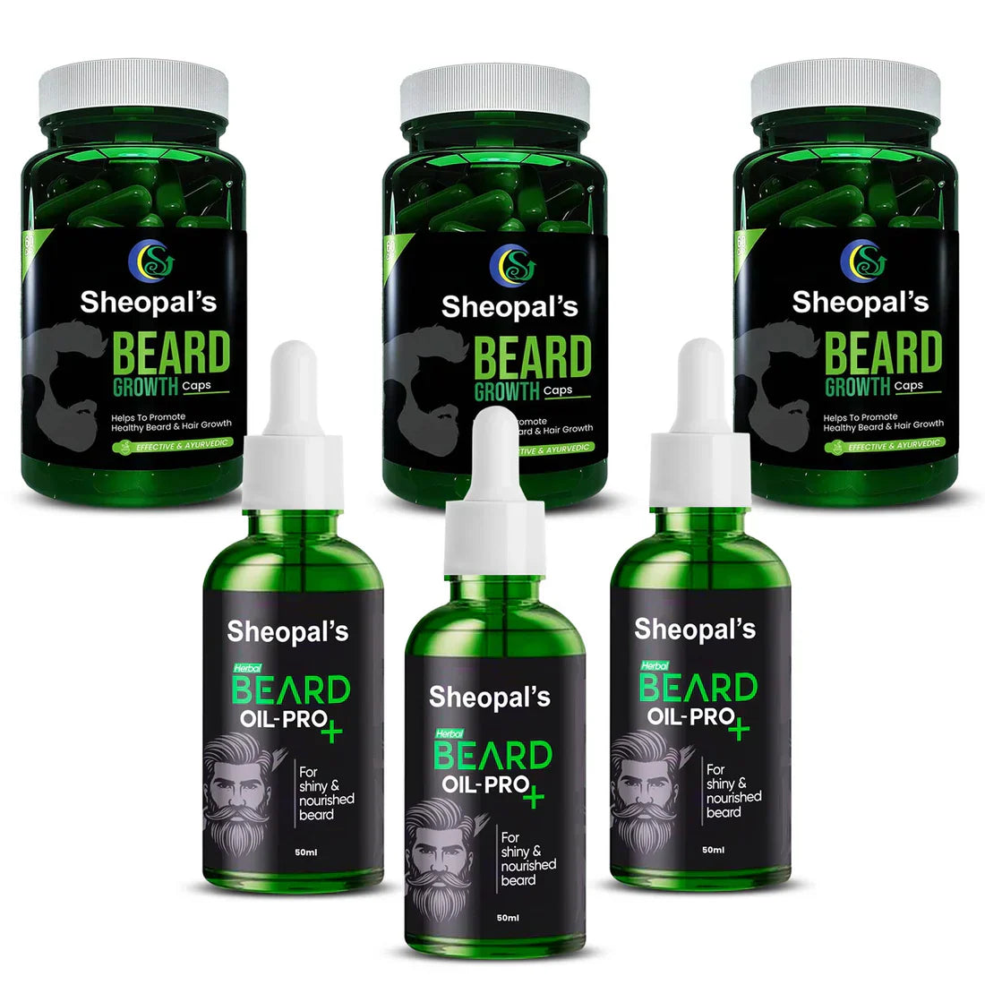 Beard Hair growth oil and capsules