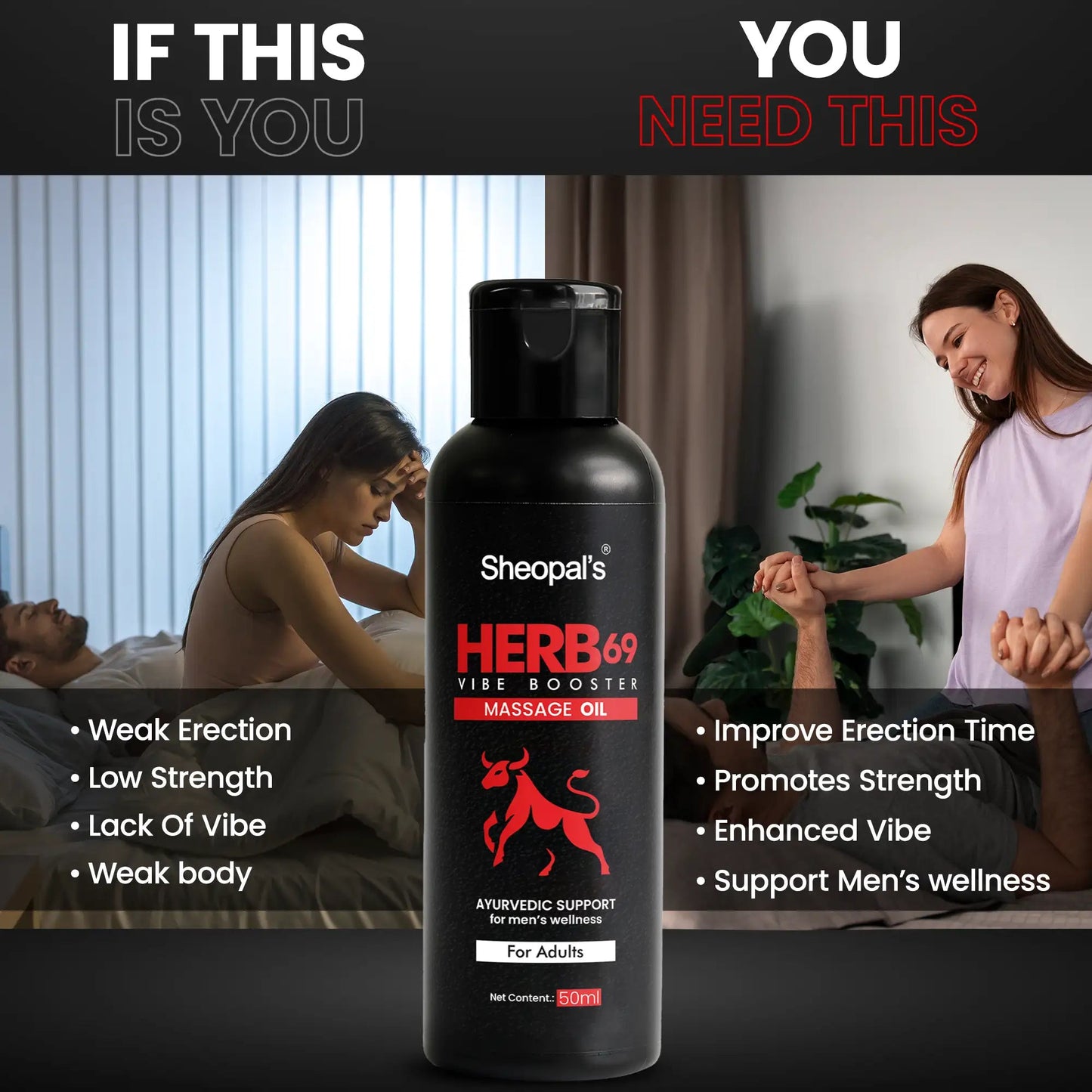 Herb69 Vibe Booster Oil | Ultimate Stamina Booster for Energy & Performance Sheopals
