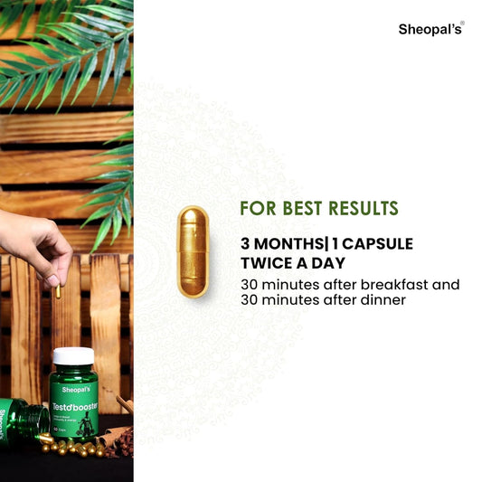 Testo booster capsules by Sheopals for energy and strength