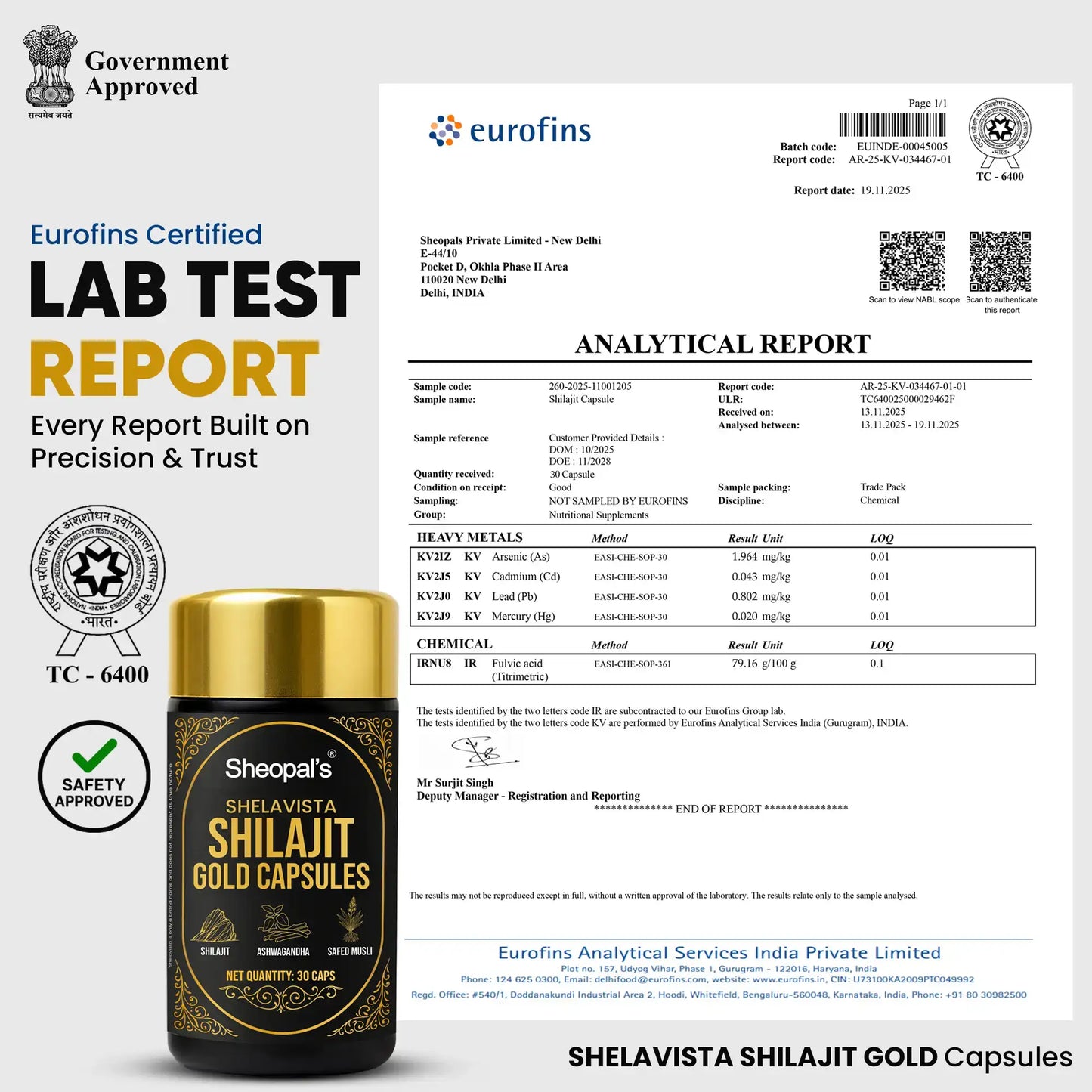 Shelavista Shilajit Gold Capsules - Ayurvedic Formula for Daily Vitality Support | 30 Capsules