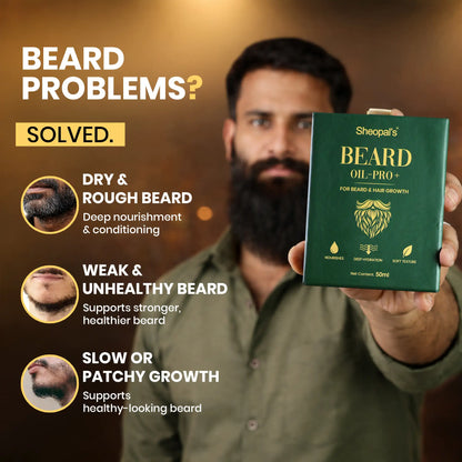 Sheopal’s Beard Oil Pro+ | Daily Beard Grooming & Care Essential | Lightweight Nourishing Oil | 50ml