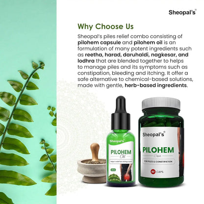 Pilohem: Best Ayurvedic Capsule and Oil for Piles Sheopals