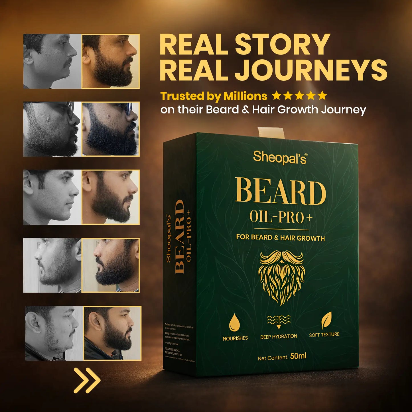 Sheopal’s Beard Oil Pro+ | Daily Beard Grooming & Care Essential | Lightweight Nourishing Oil | 50ml