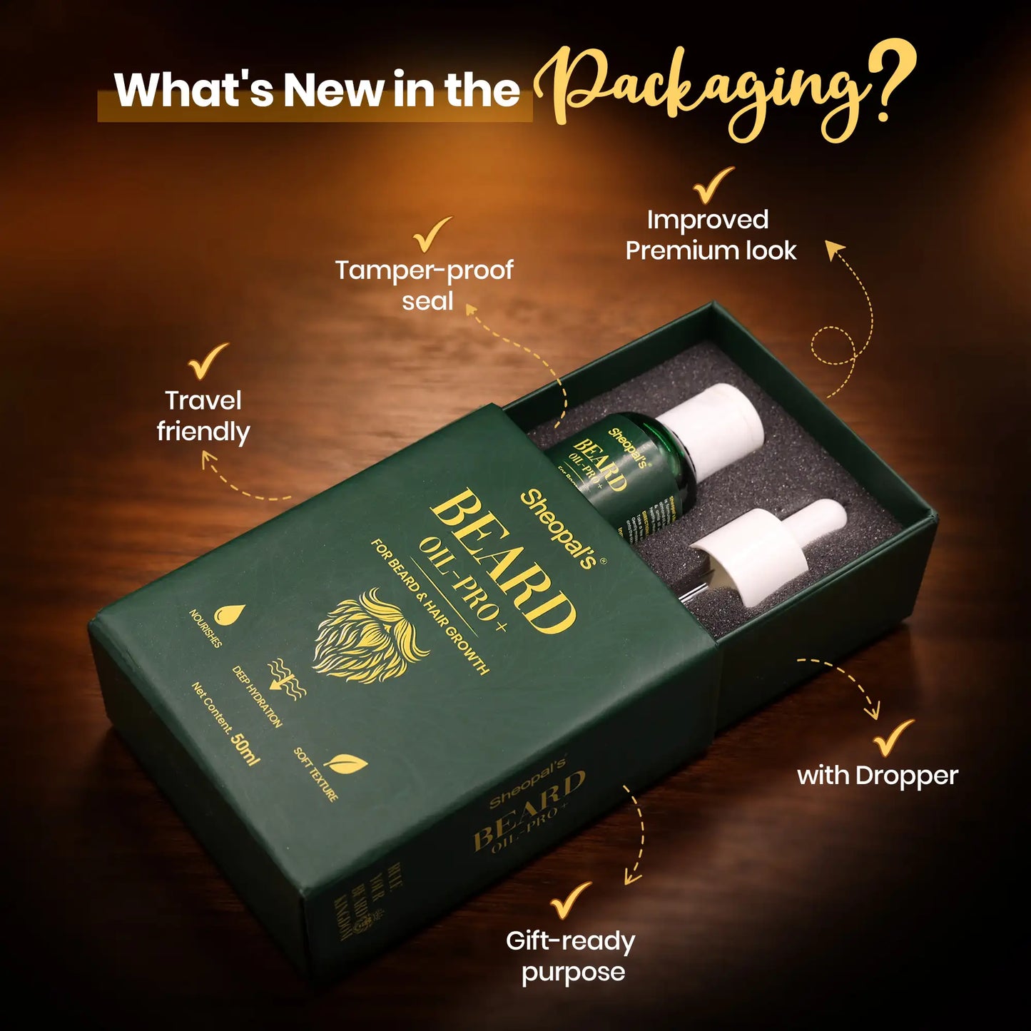 Sheopal’s Beard Oil Pro+ | Daily Beard Grooming & Care Essential | Lightweight Nourishing Oil | 50ml