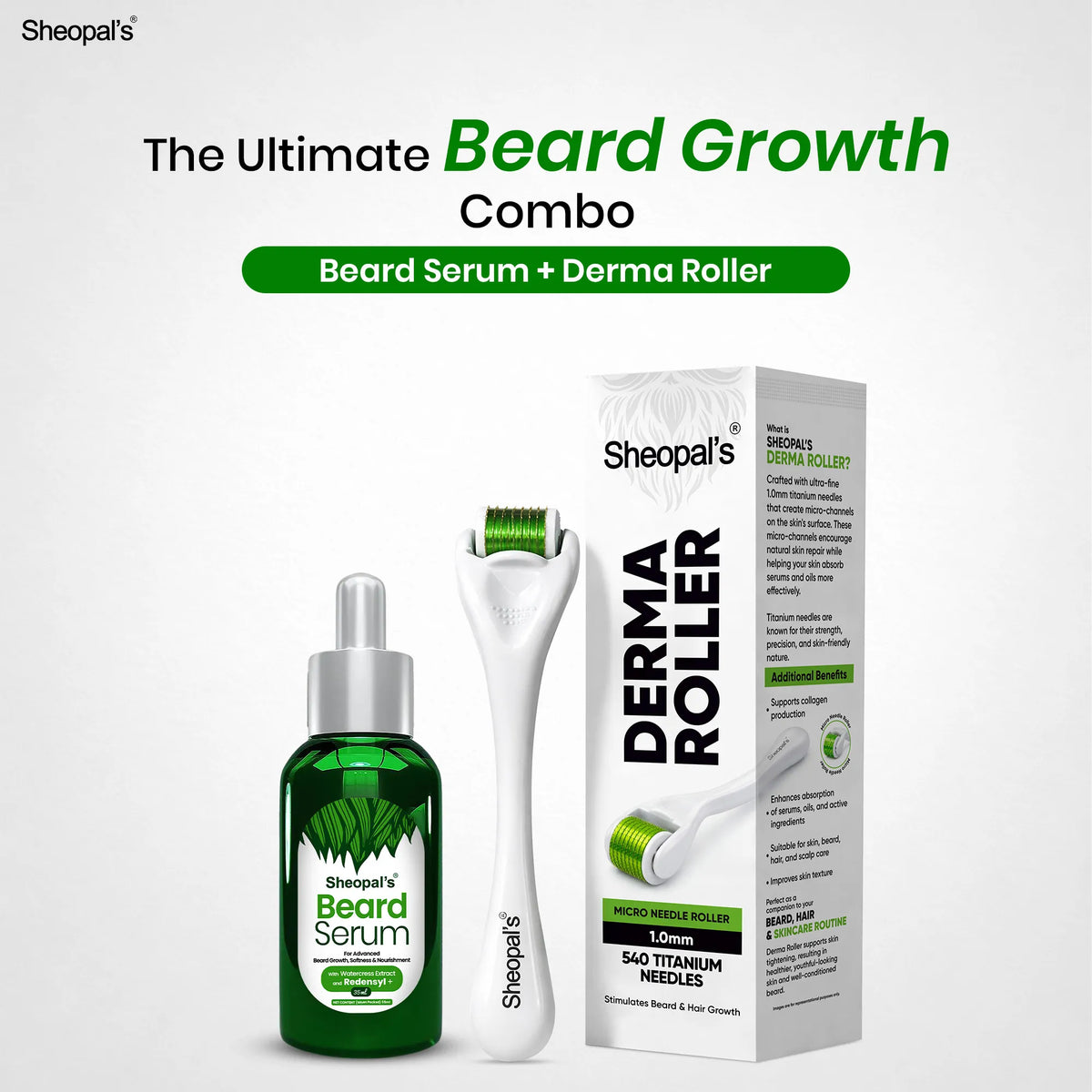 Beard Serum + Derma Roller Combo