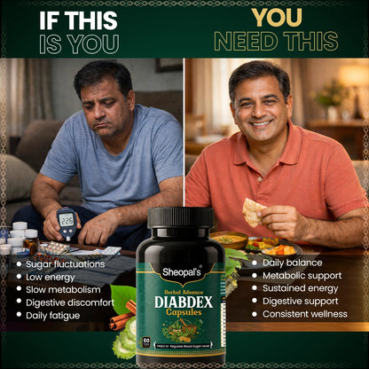 Sheopal's Herbal Advanced Diabdex Capsules | Supports Healthy Sugar Levels | 60 Capsules