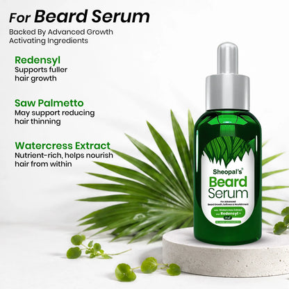 Beard Serum + Derma Roller Combo | Beard Growth Combo for Thicker, Fuller Beard
