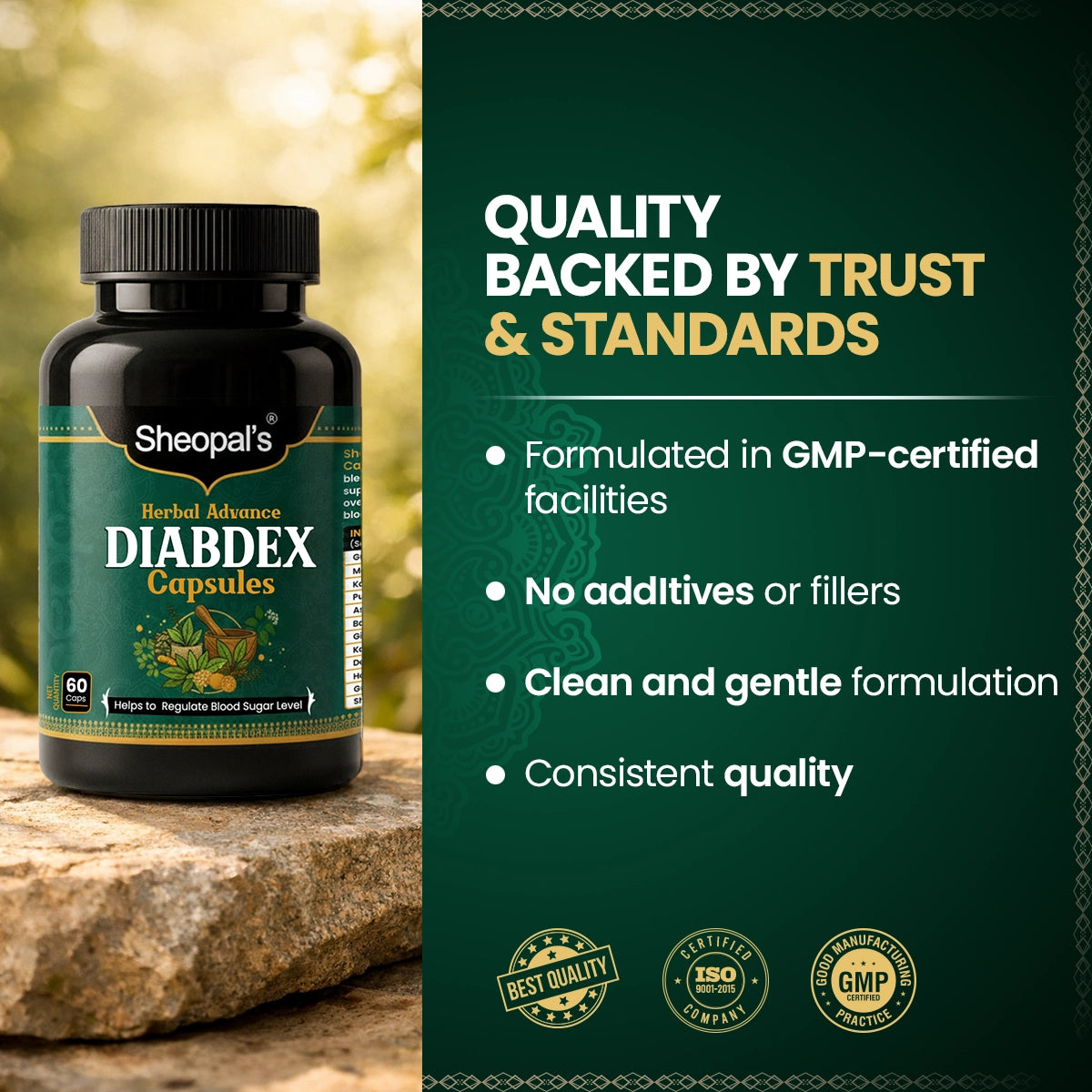 Sheopal's Herbal Advanced Diabdex Capsules | Supports Healthy Sugar Levels | 60 Capsules