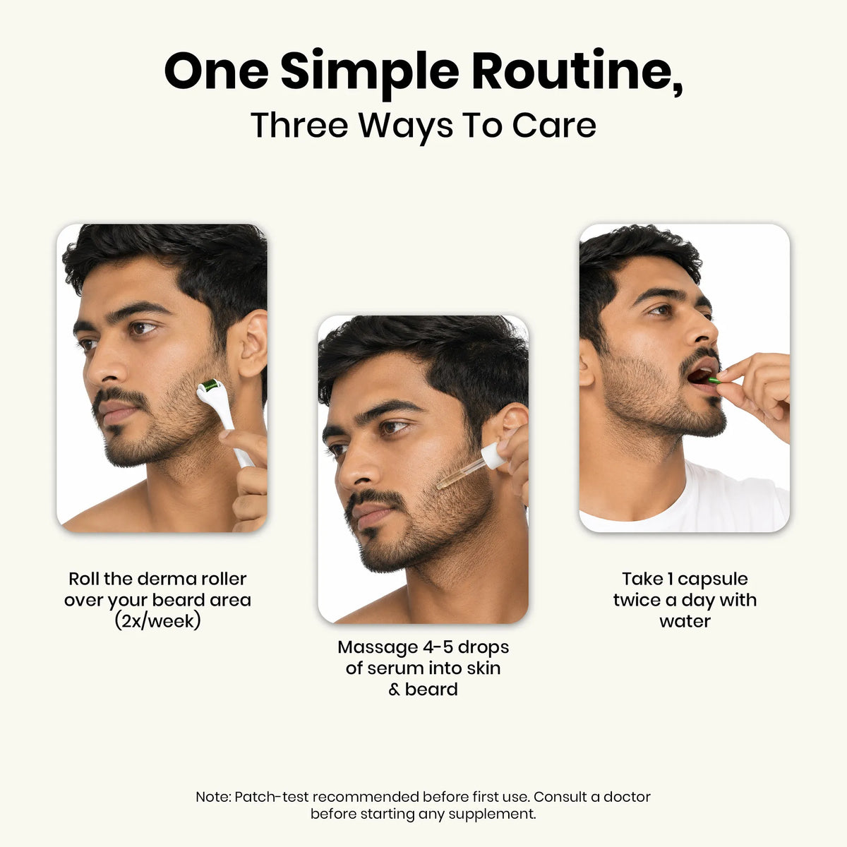  Beard Serum, Capsules, Derma Roller for pachy beard