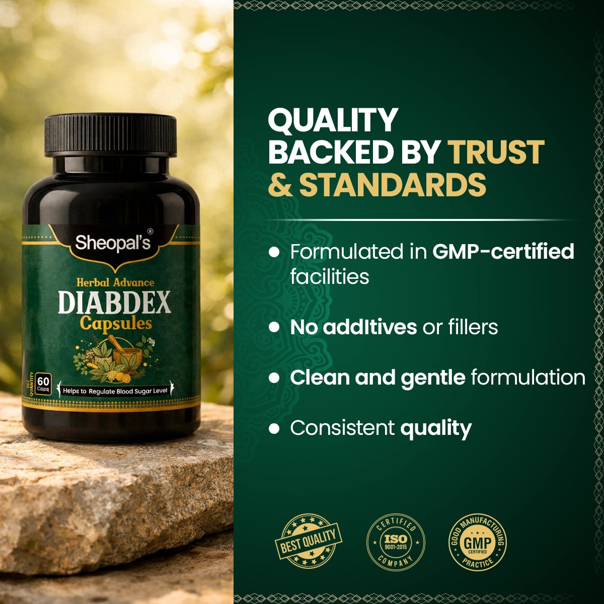 Sheopal's Herbal Advanced Diabdex Capsules | Supports Healthy Sugar Levels | 60 Capsules