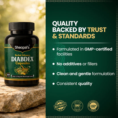 Sheopal's Herbal Advanced Diabdex Capsules | Supports Healthy Sugar Levels | 60 Capsules