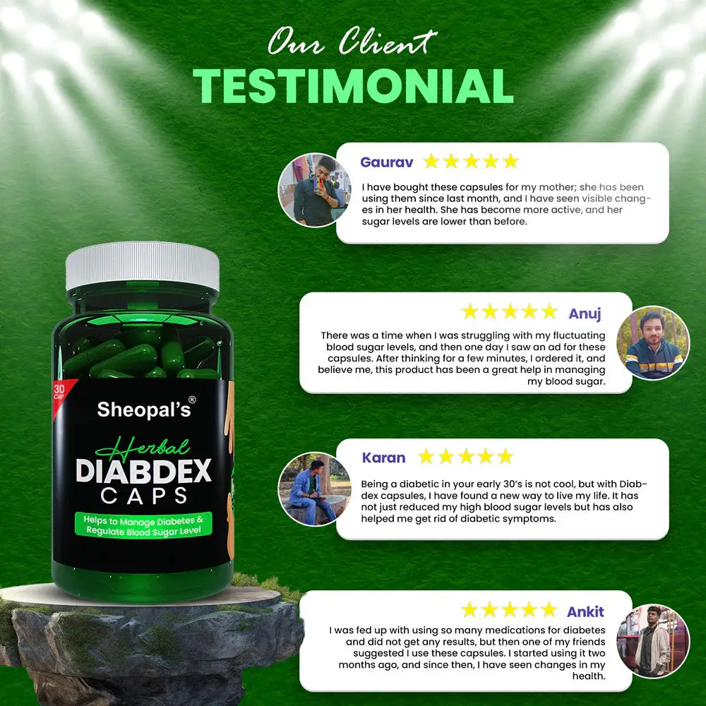 Herbal Diabdex Capsules to Control Blood Sugar Level | Sheopals