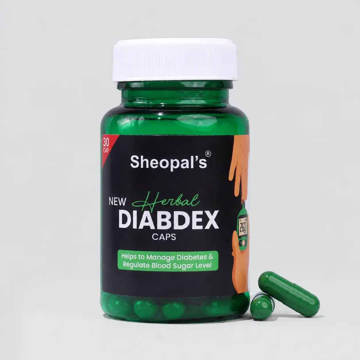 Sheopal’s Herbal Diabdex Caps | Supports Healthy Blood Sugar Management | 30 Caps