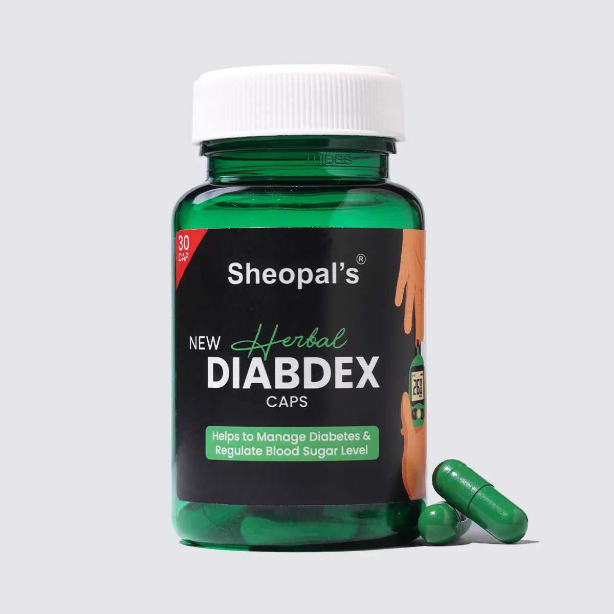 Sheopal’s Herbal Diabdex Caps | Supports Healthy Blood Sugar Management | 30 Caps