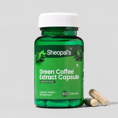 Sheopal’s Green Coffee Extract Capsules | Ayurvedic Weight Management Support | 60 Capsules