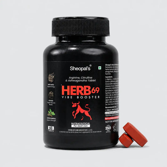 Sheopal's Herb69 Vibe Booster Tablets | Men's Daily Wellness & Energy Support | 60 Tablets