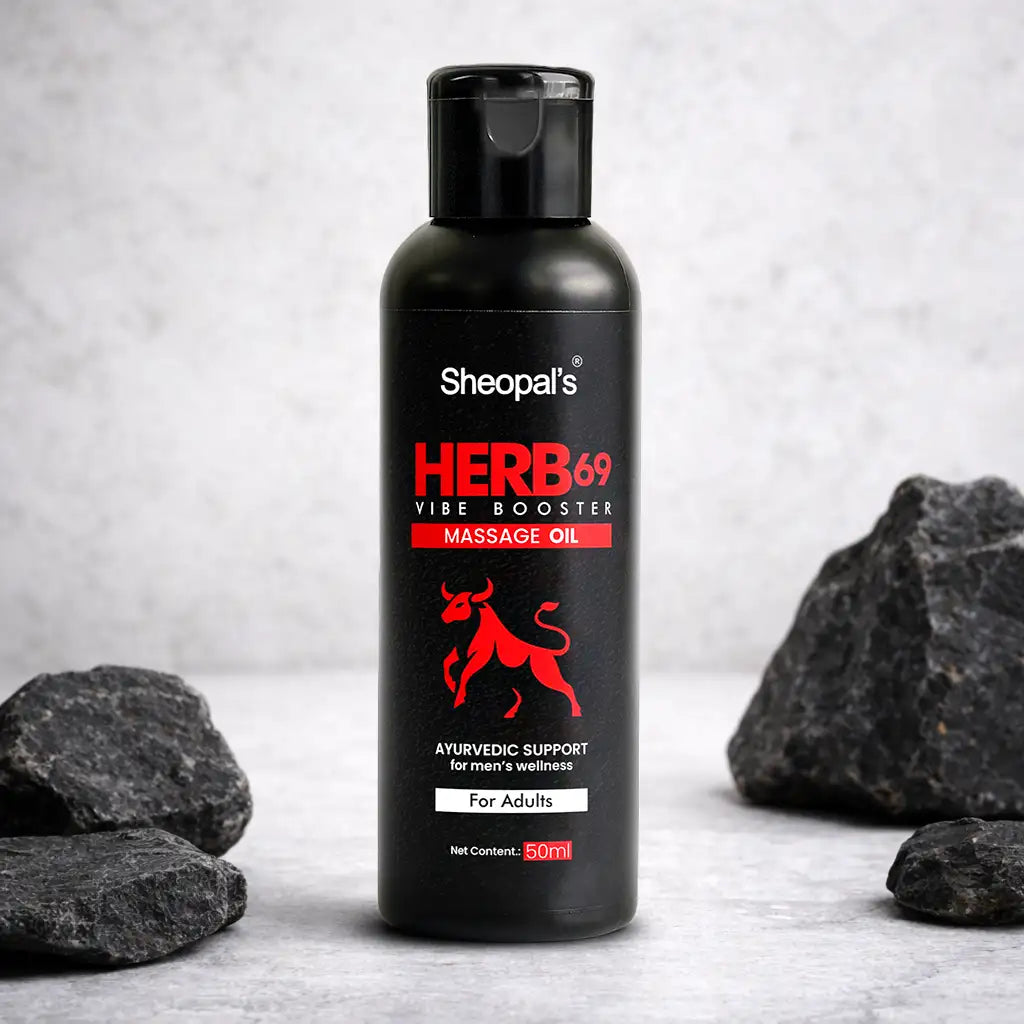 Sheopal's Herb69 Vibe Booster Ayurvedic Massage Oil for Men 50ml