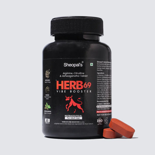 Sheopal's Herb69 Vibe Booster Tablets | Men's Daily Wellness & Energy Support | 60 Tablets