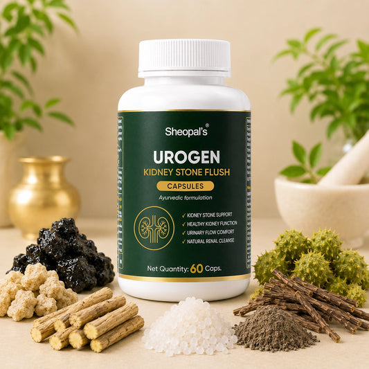 Sheopal’s UROGEN Kidney Stone Flush | Ayurvedic Kidney Care Capsules for Urinary Comfort | 60 Caps.