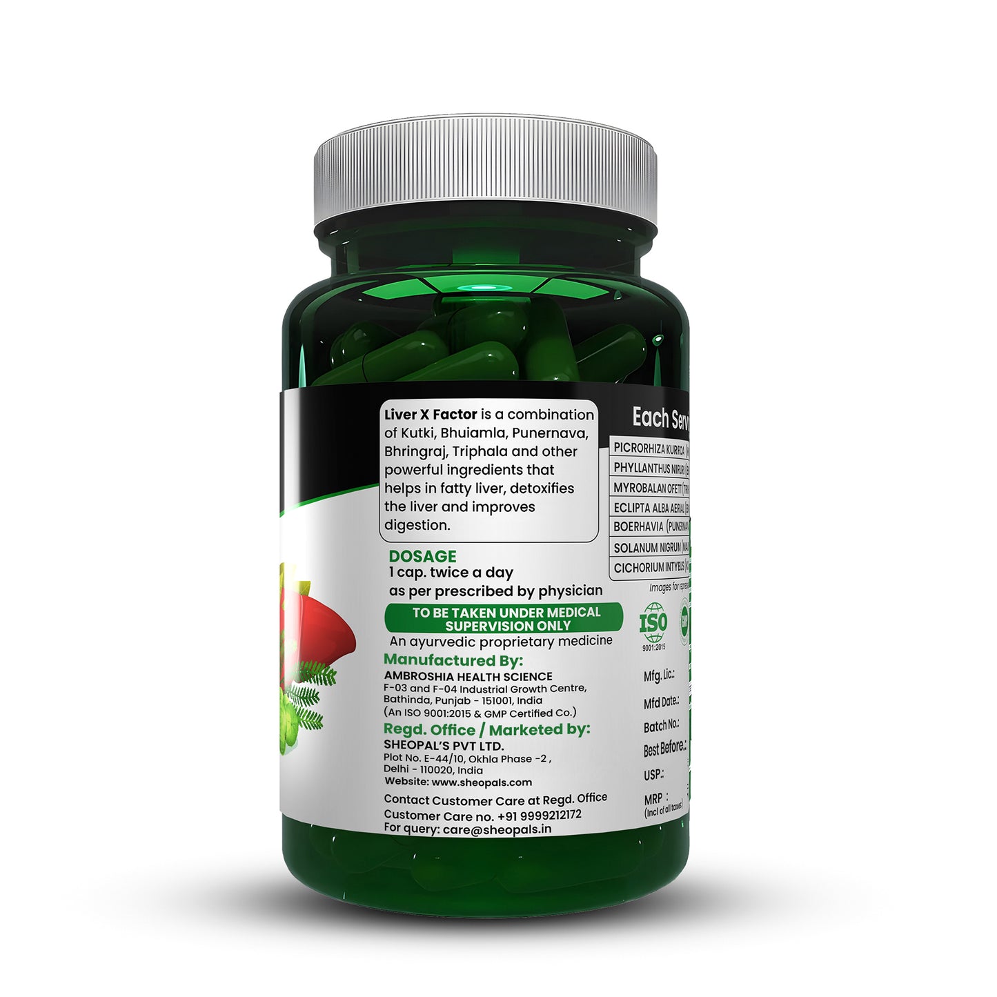 Sheopal's Ayurvedic Liver Care Capsules for Detoxification and Fatty Liver