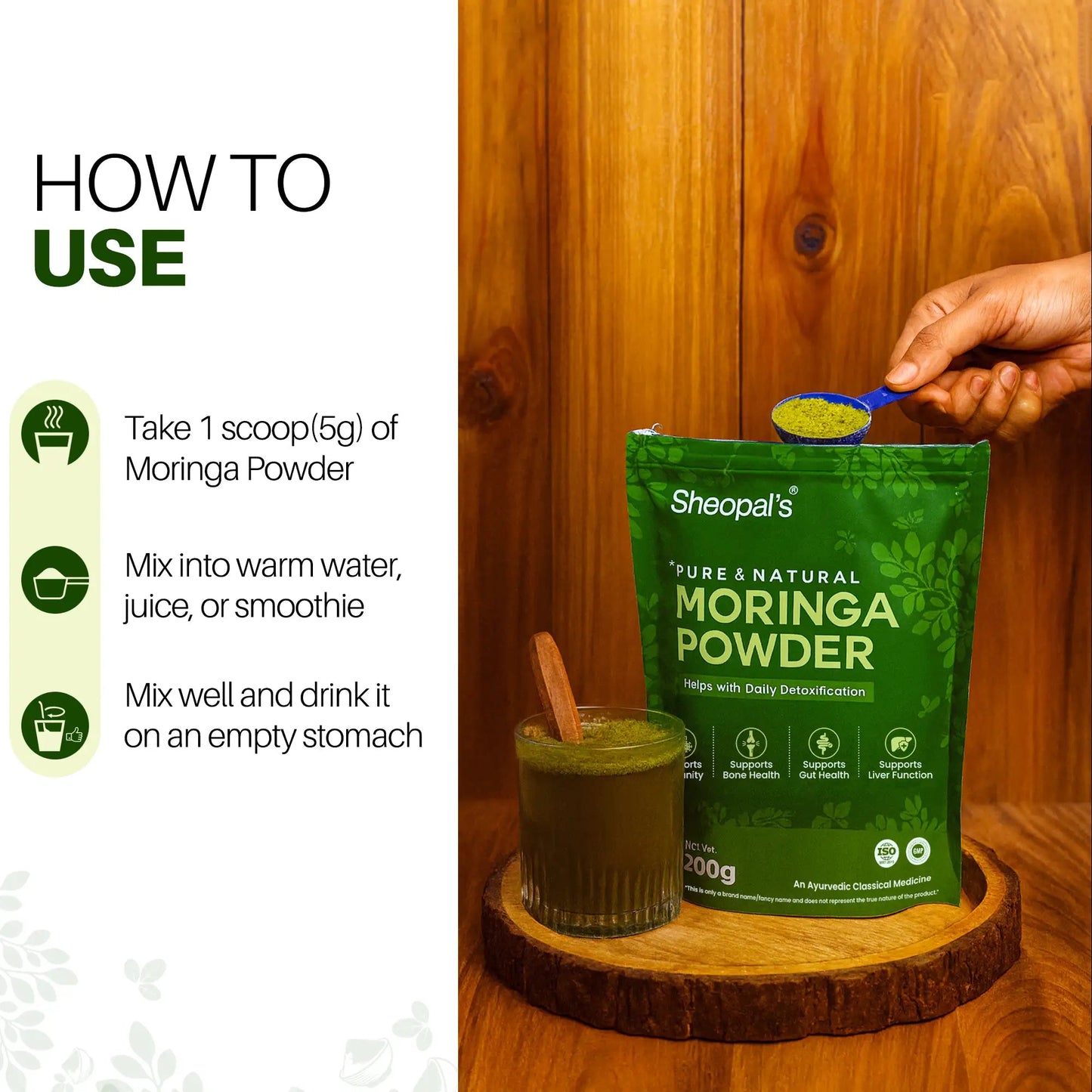 Sheopal's Moringa Leaf Powder | Naturally Boost Energy Levels, Improves Stamina & Vitality Sheopals