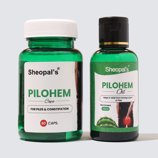 Sheopal’s Pilohem Capsule & Oil Combo | Daily Digestive & Anal Comfort Support | Combo Pack