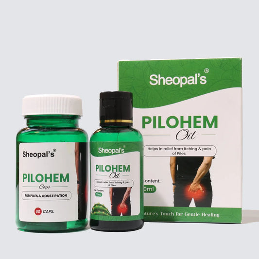 Sheopal’s Pilohem Capsule & Oil Combo | Daily Digestive & Anal Comfort Support | Combo Pack