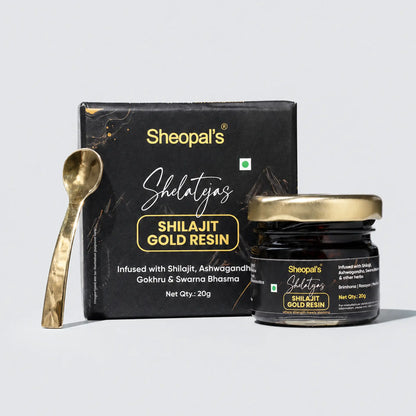 Sheopal’s Shelatejas Shilajit Gold Resin | Ayurvedic Care For Daily Strength, Stamina & Wellness Support | 20 grams