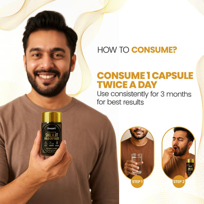 Shelavista Shilajit Gold Capsules - Natural Support to Enhance Energy, Stamina, and Vitality Sheopals