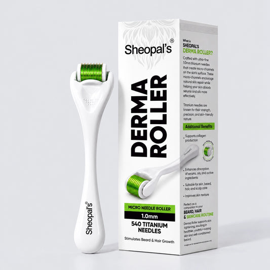 Derma Roller 540 Titanium Needles | 1.00mm Microneedle Roller for Beard & Hair Growth
