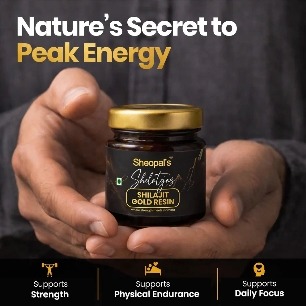 Sheopal’s Shelatejas Shilajit Gold Resin | Ayurvedic Care For Daily Strength, Stamina & Wellness Support | 20 grams
