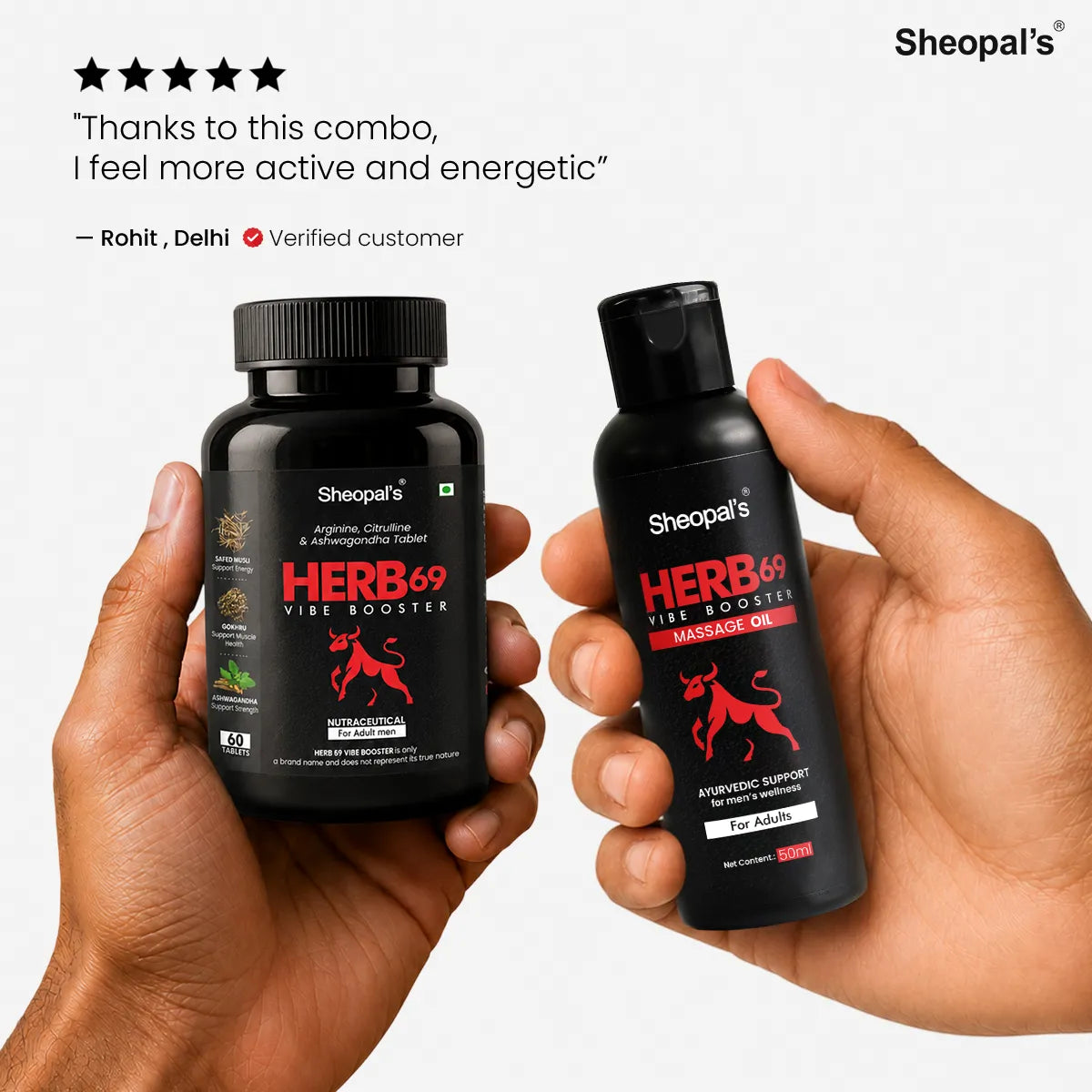 Herb69 Tablets & Oil Combo for men
