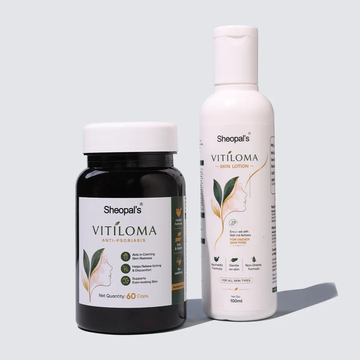 Sheopal's Vitiloma Combo | Ayurvedic Skin Wellness Lotion + Capsules