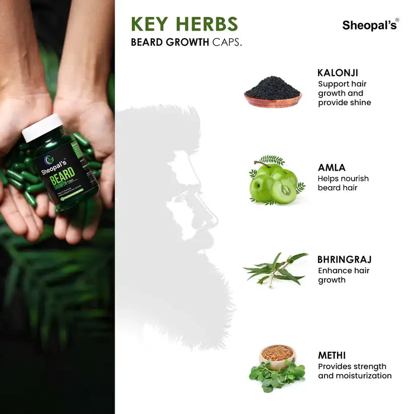 Sheopal’s Beard Growth Capsules | Supports Healthy Beard Growth
