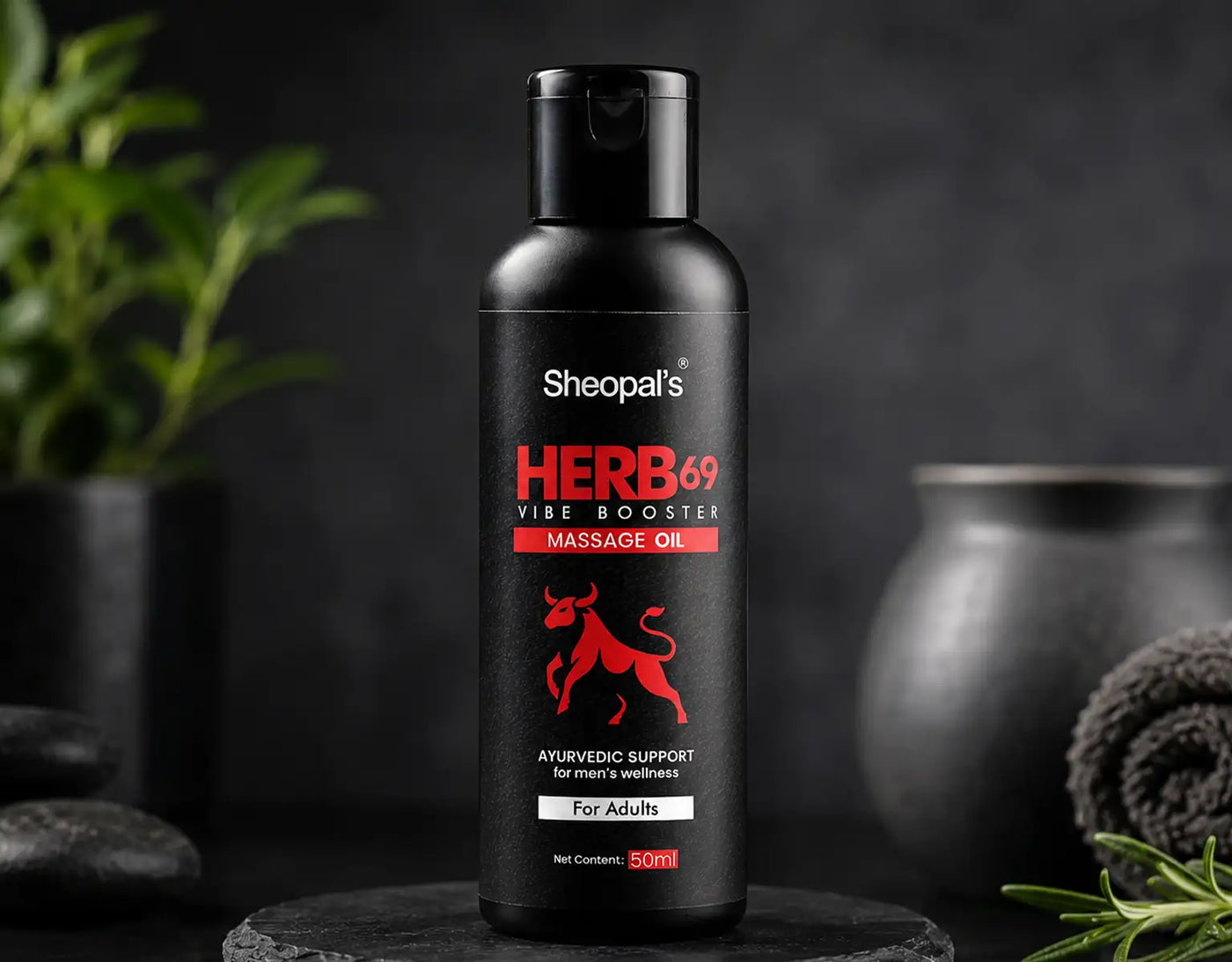 Herb69 Vibe Booster Oil — Ayurvedic wellness for men