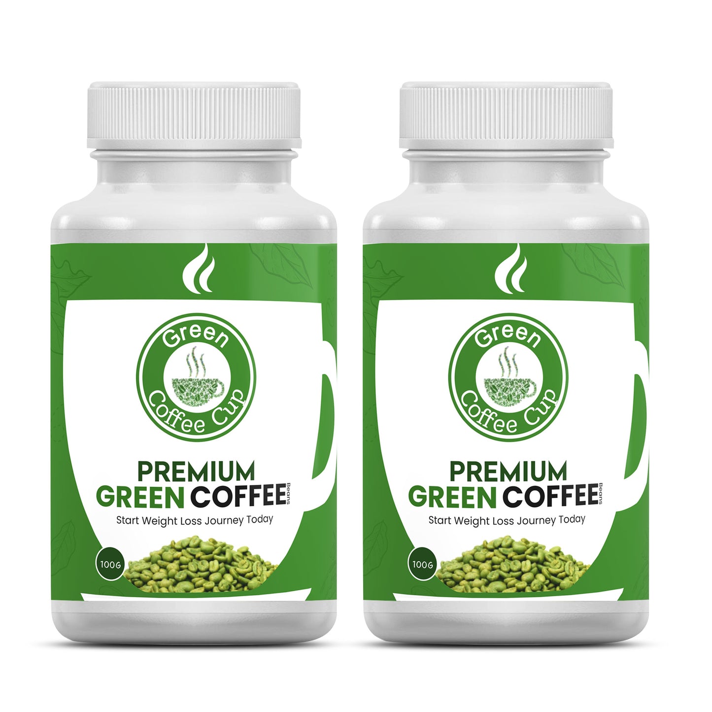 Premium green coffee beans pack of two bottles