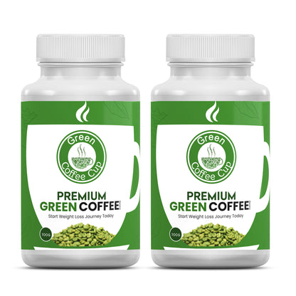 Premium green coffee beans pack of two bottles