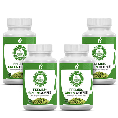 Premium green coffee beans pack of four bottles