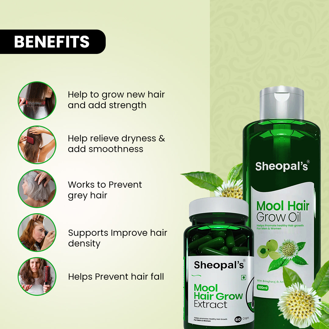 Mool Hair Grow Oil And Capsule Combo with Amla Sheopals