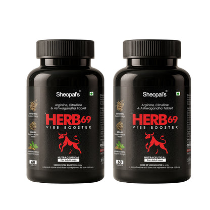 Herb69 Vibe Booster Tablets | Men's Daily Wellness & Energy Support | 60 Tablets