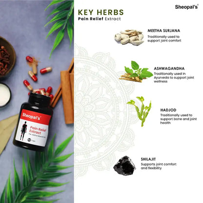 Sheopal’s Pain Relief Extract Capsule | Ayurvedic Joint & Muscle Wellness Capsules | Daily Mobility Support