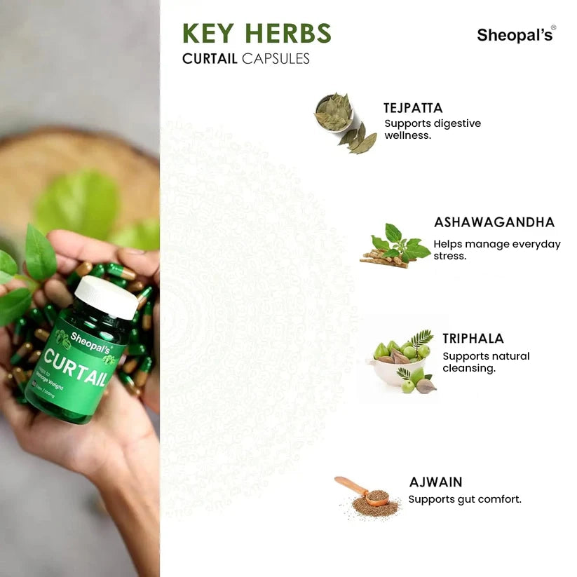 Sheopal's Curtail | Weight Management Capsules | Daily Wellness Supplement | 60 Capsules