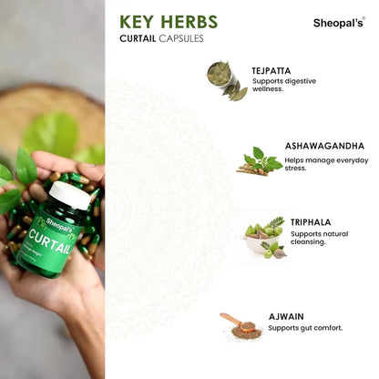Sheopal's Curtail | Weight Management Capsules | Daily Wellness Supplement | 60 Capsules