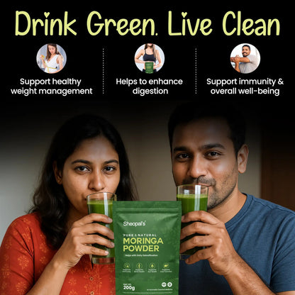 organic moringa powder green drink health benefits