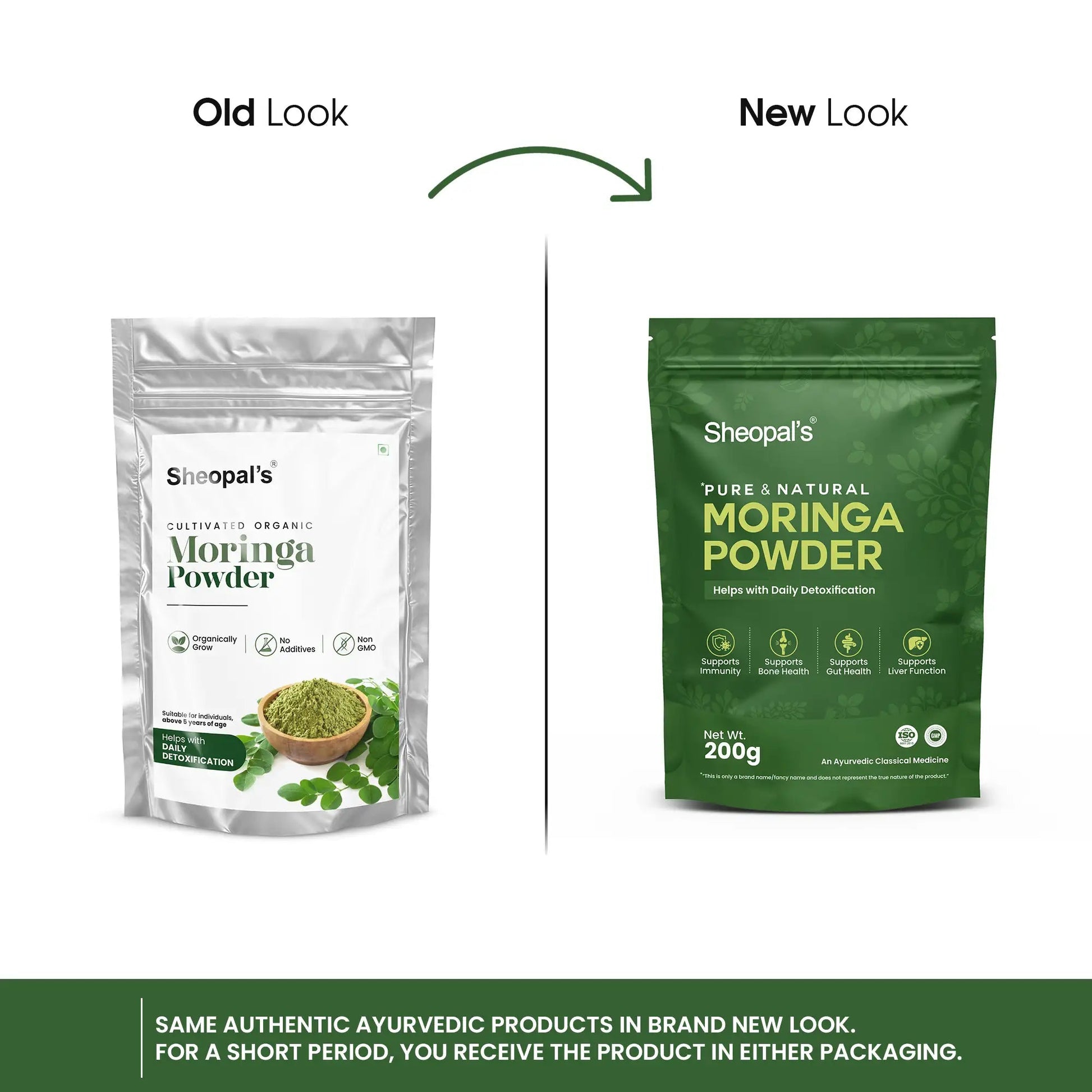 Sheopals organic moringa powder new look packaging