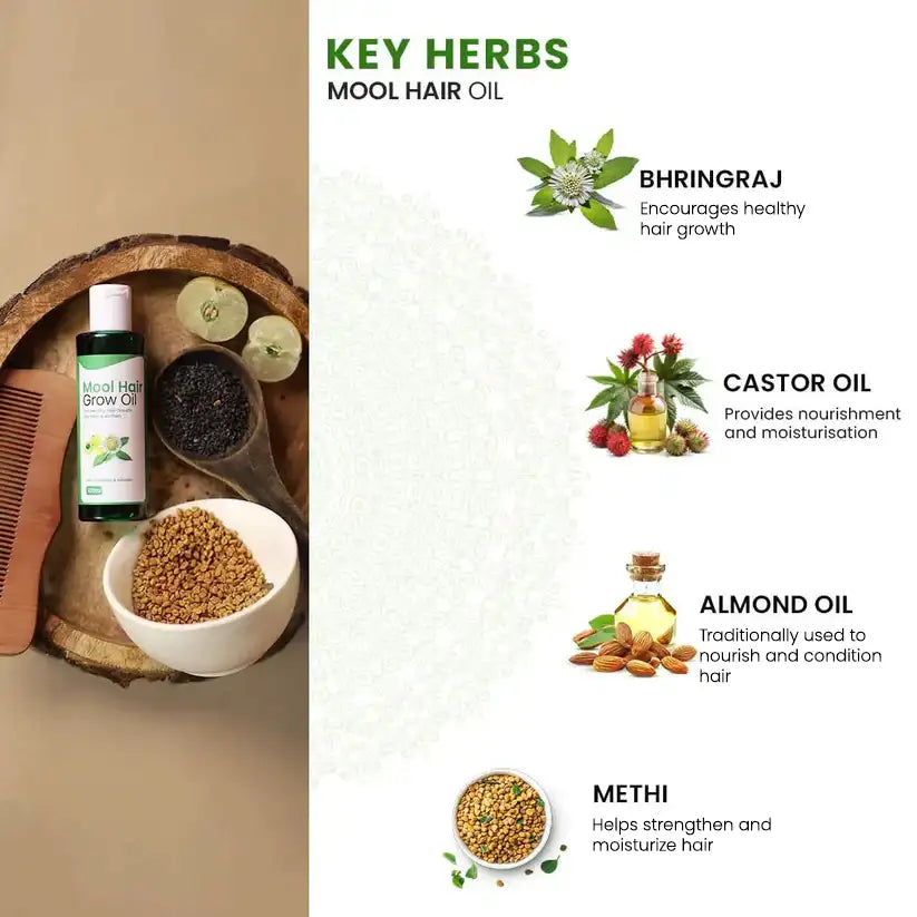 Mool Hair Grow Oil For Strong, Nourished & Healthy-Looking Hair
