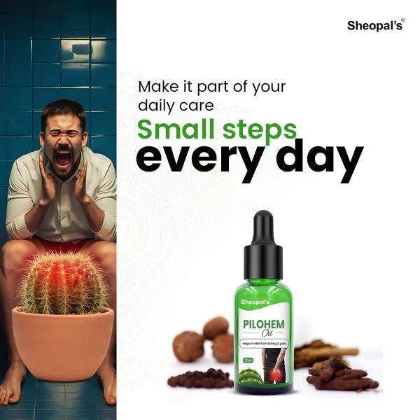 Pilohem Ayurvedic External Care Oil | Anal Comfort & Skin Wellness Support | 30ml