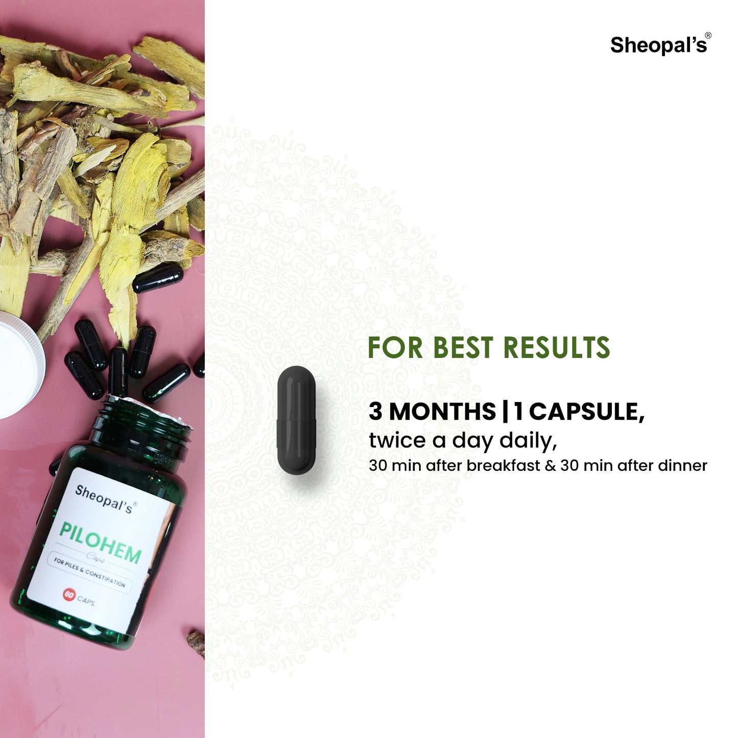 Pilohem capsules dosage twice daily