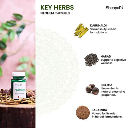 Sheopal’s Pilohem Capsule & Oil Combo | Daily Digestive & Anal Comfort Support | Combo Pack